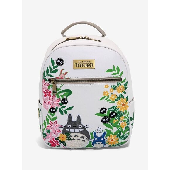 STUDIO GHIBLI MY NEIGHBOR TOTORO FLORAL MINI BACKPACK FLOWERS Soot Sprite - Picture 1 of 4